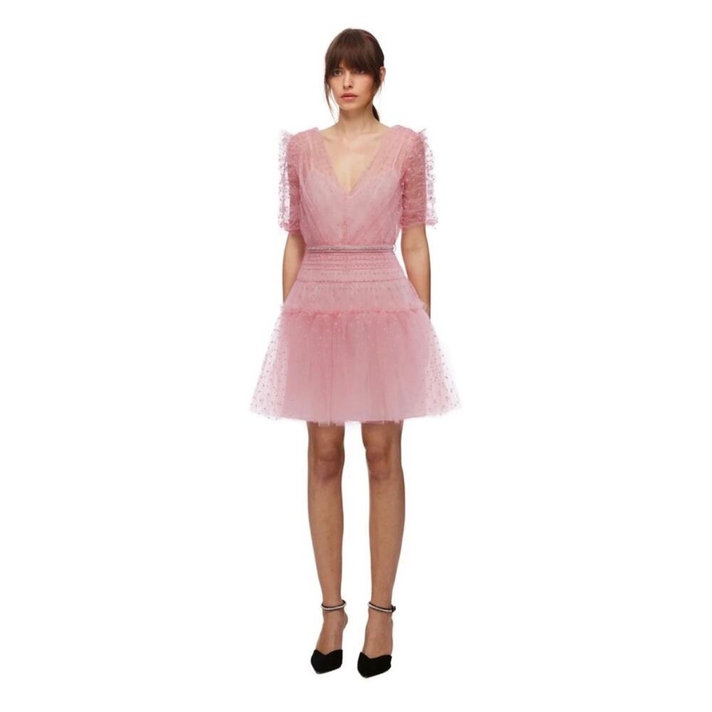 Self-Portrait Pink Mini Dress